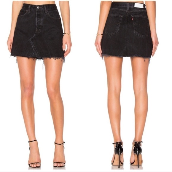 Re/Done Levi’s | Black Denim Mini Skirt Size 25 - Picture 1 of 8
